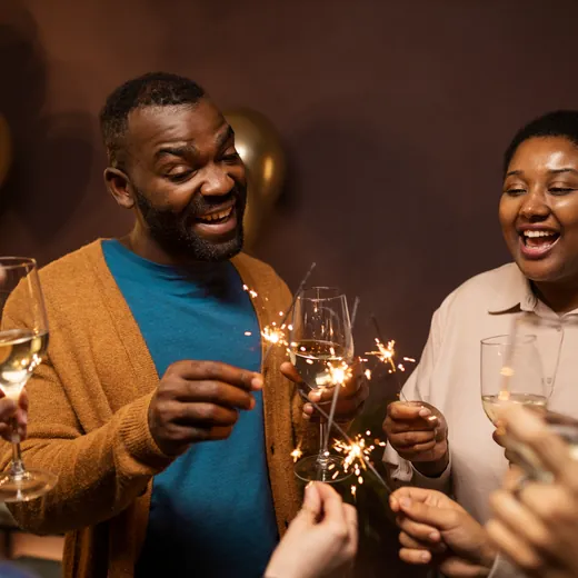Guests celebrating with sparklers